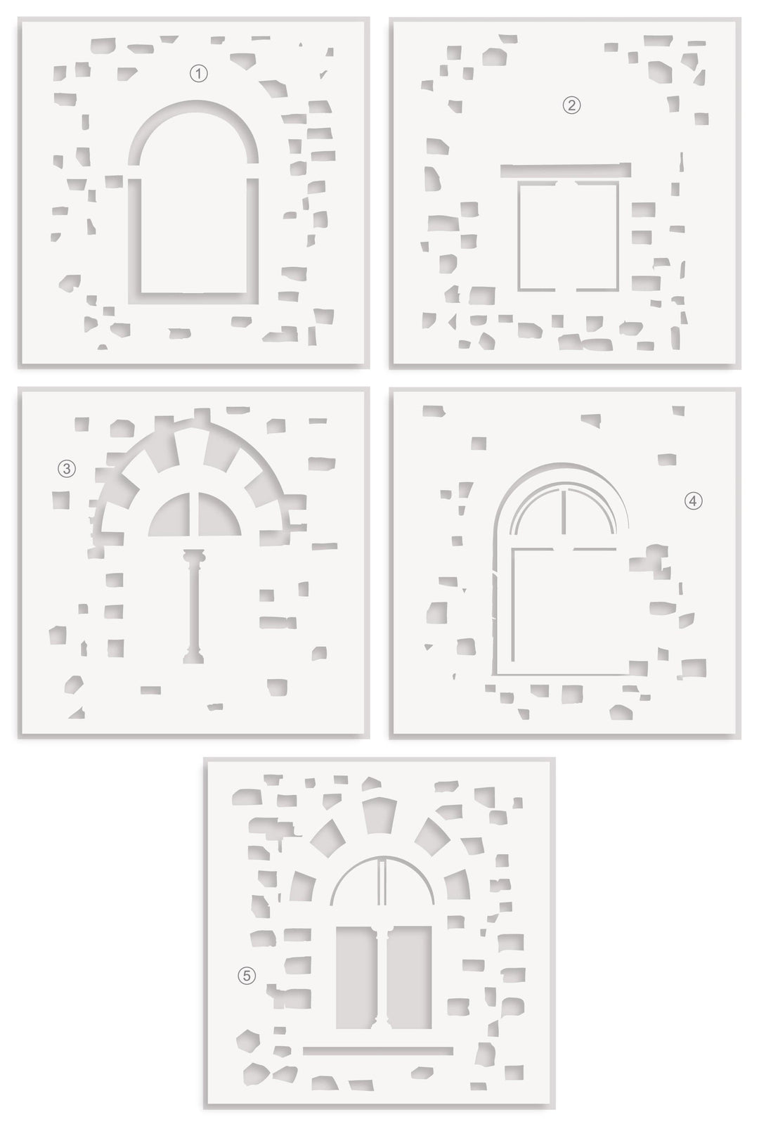Enchanted Castle Window Simple Coloring Stencil Set (5 in 1)