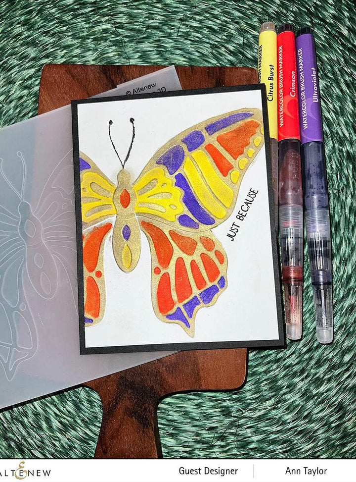 Altenew Stencil & Embossing Folder Bundle Mariposa Embossing Folder & Stencil Bundle