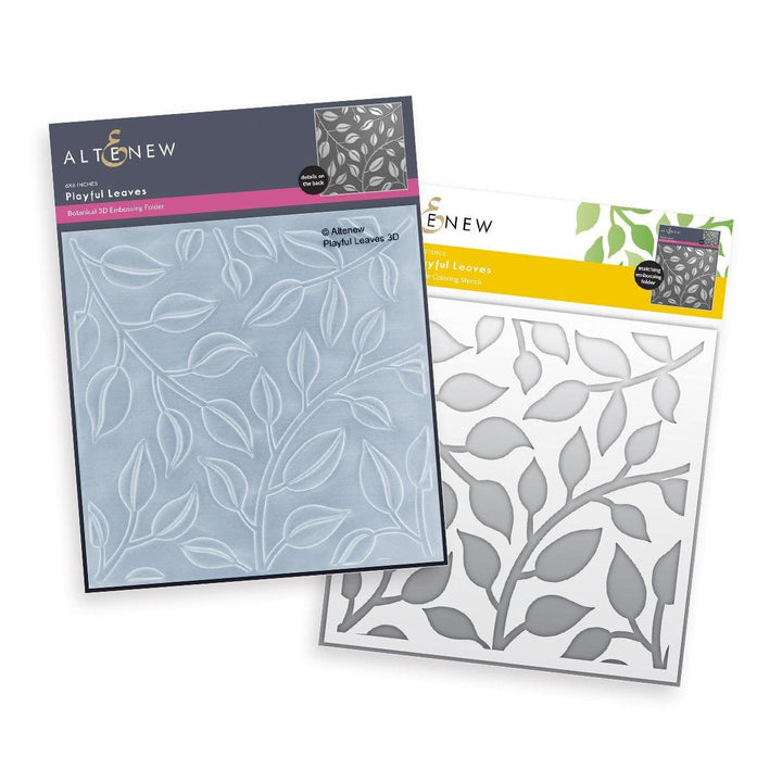Altenew Stencil & Embossing Folder Bundle Playful Leaves