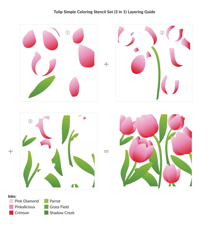 Altenew Stencil & Embossing Folder Bundle Tulip Simple Stencil & Embossing Folder Bundle