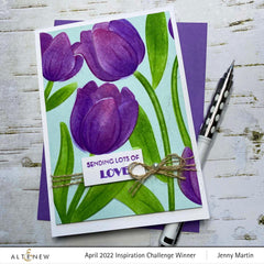 Altenew Stencil & Embossing Folder Bundle Tulip Simple Stencil & Embossing Folder Bundle