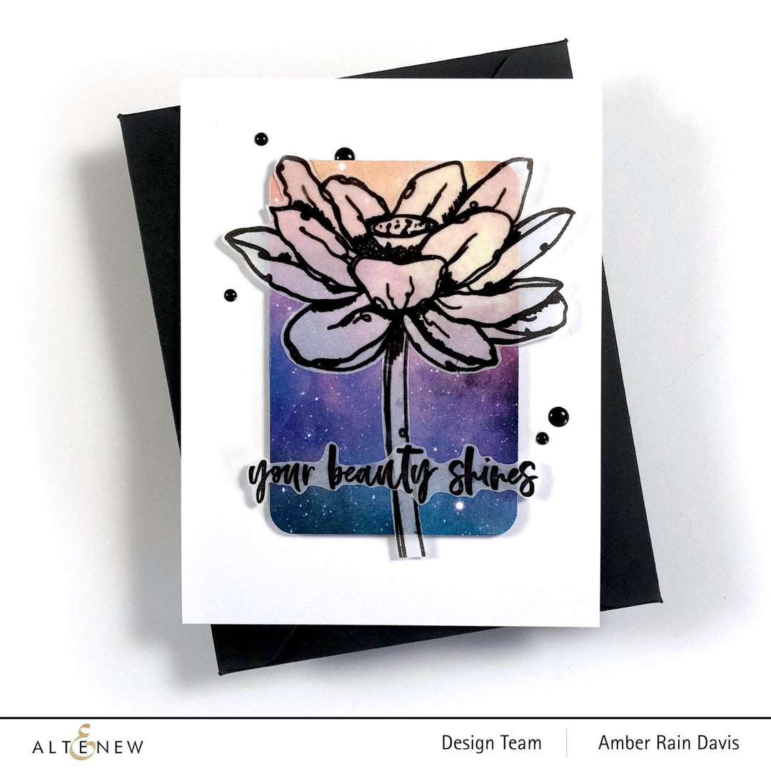Photocentric Stencil Inked Lotus Mask Stencil