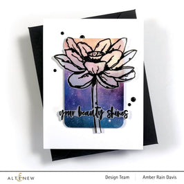 Photocentric Stencil Inked Lotus Mask Stencil