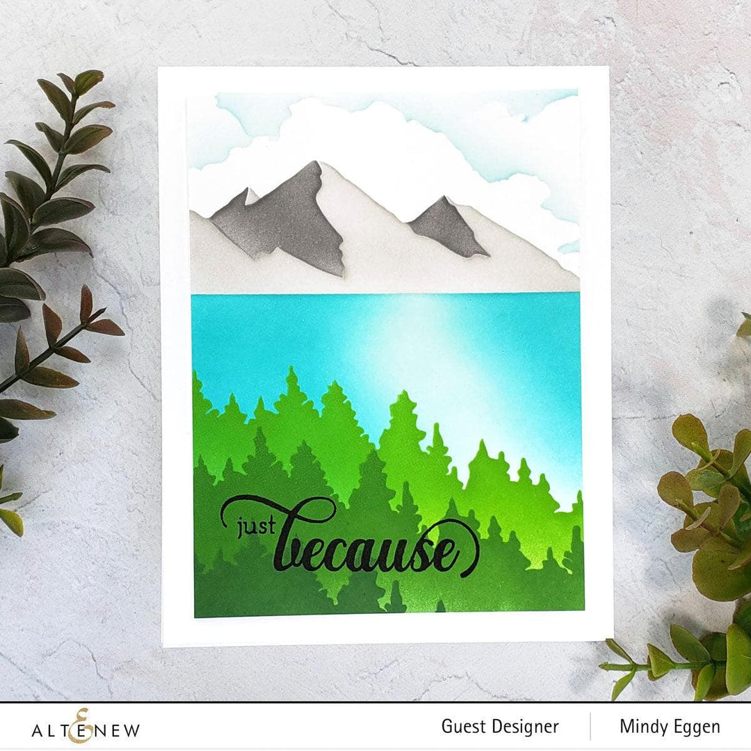 Photocentric Stencil Mountain Scene Stencil