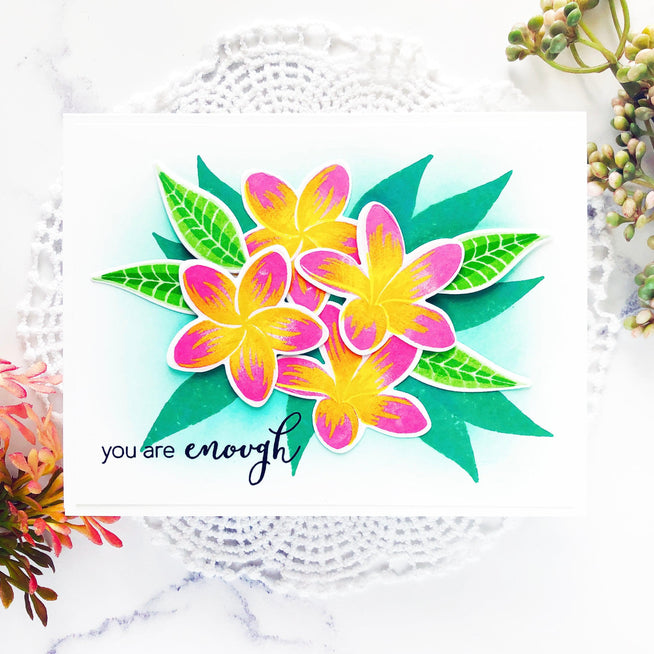 Photocentric Stencil Playful Plumeria Mask Stencil
