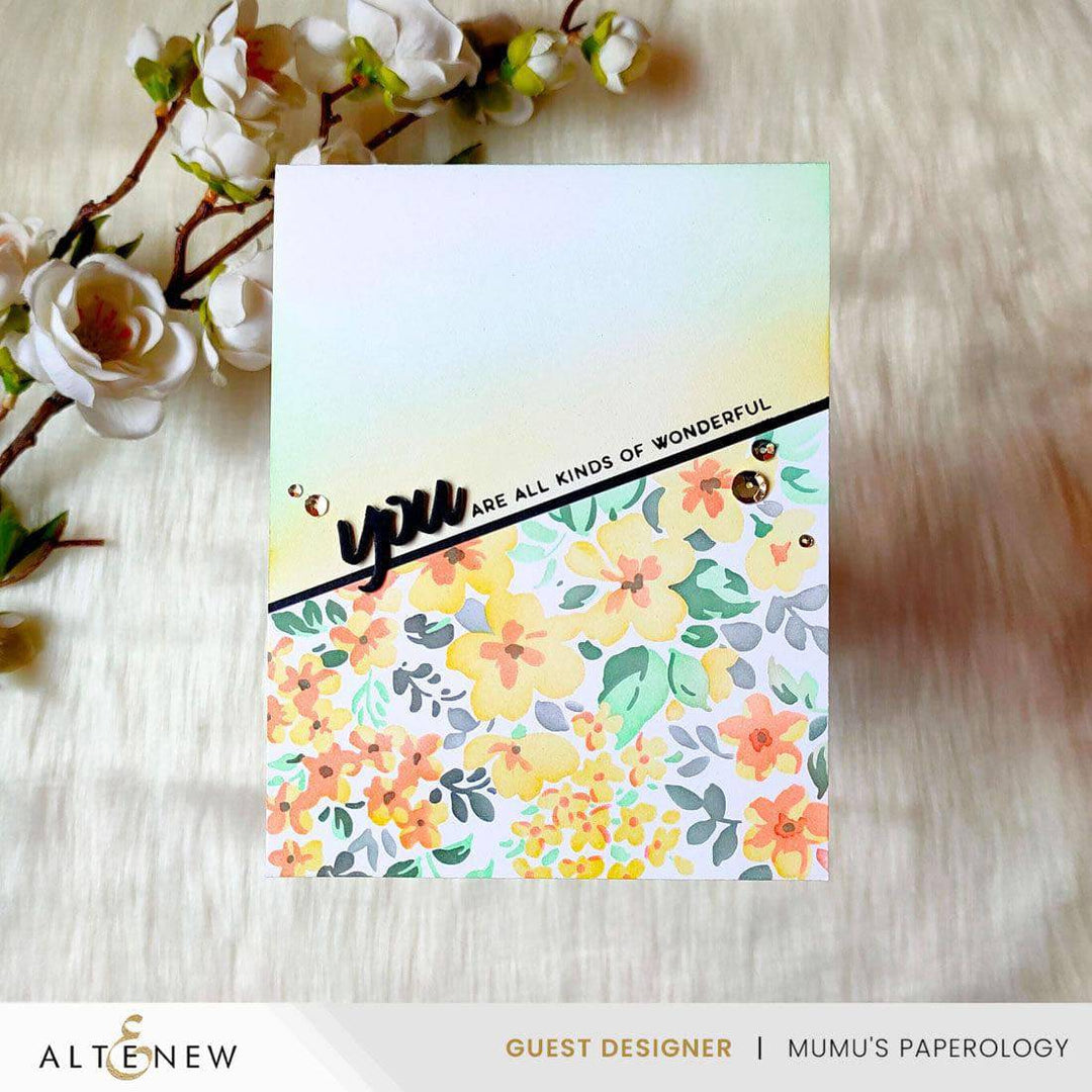 Stencil Art: Ditsy Flowers Wallpaper Layering Stencil Set (7 in 1)