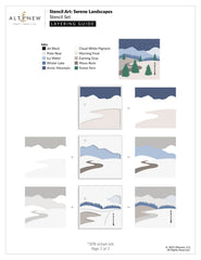 Stencil Art: Serene Landscapes Layering Stencil Set (6 in 1)