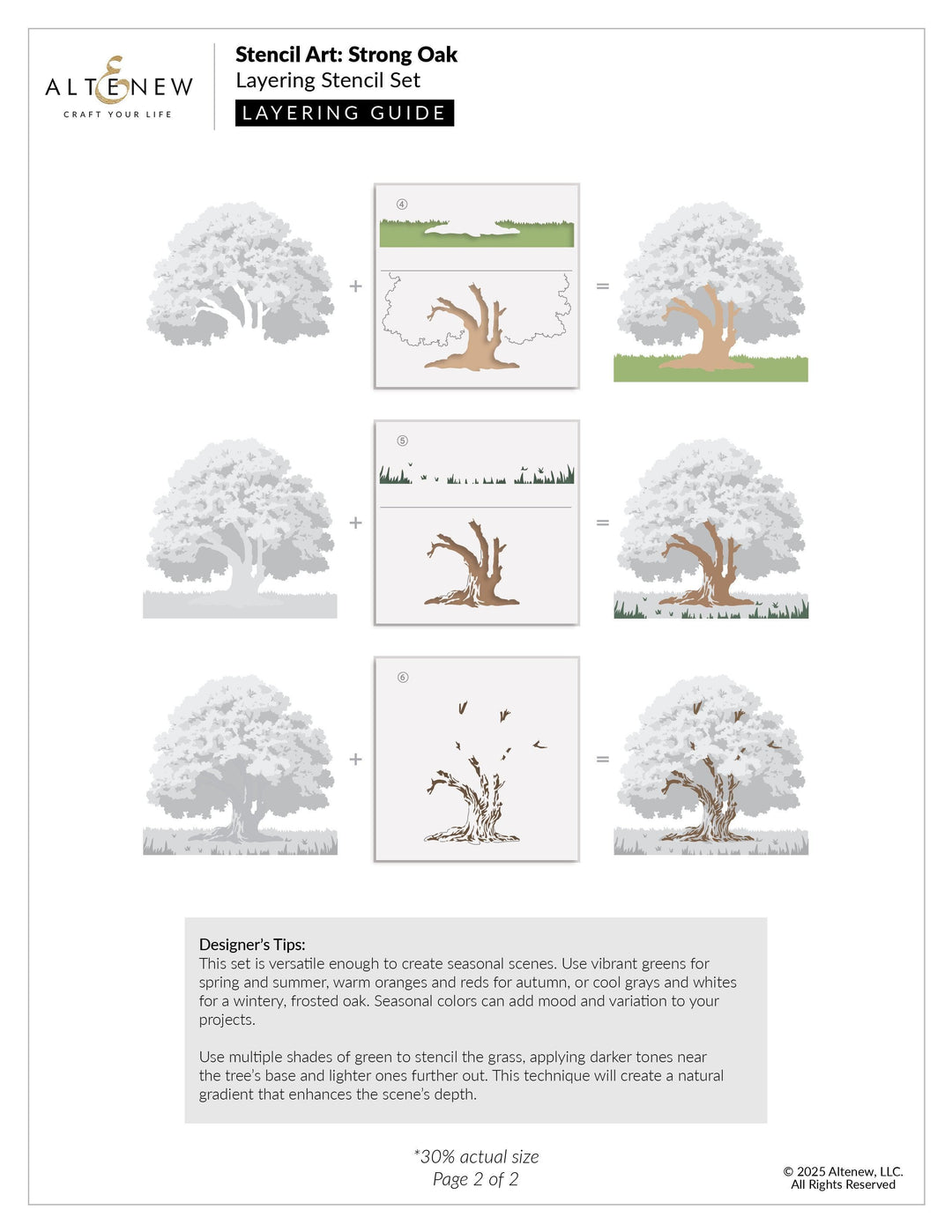 Stencil Art: Strong Oak Layering Stencil Set (6 in 1)