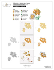 Stencil Art: White Cap Peonies Layering Stencil Set (6 in 1)