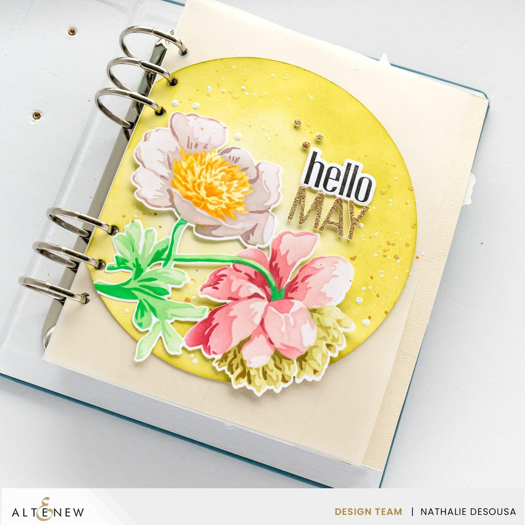 Stencil Art: White Cap Peonies Layering Stencil Set (6 in 1)