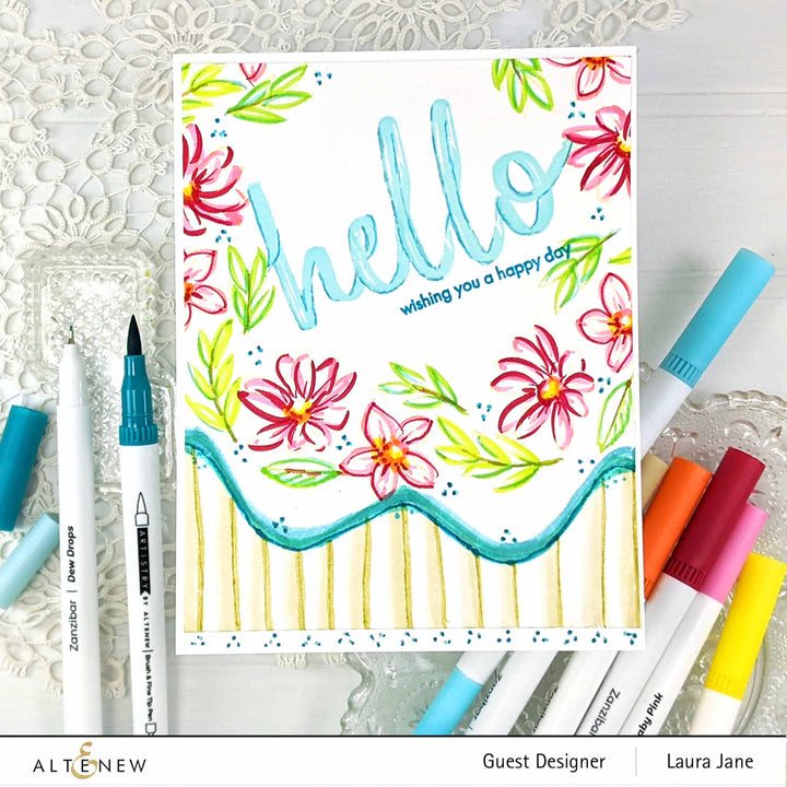 Be Creative Arts Crafts Water-based Markers Zanzibar Brush & Fine Tip Pens