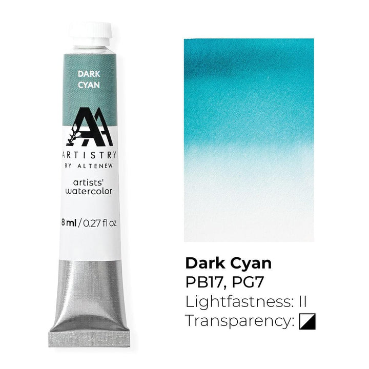 Be Creative Arts Crafts Watercolor Artists' Watercolor Tube - Dark Cyan - (PB.17/PG.7)